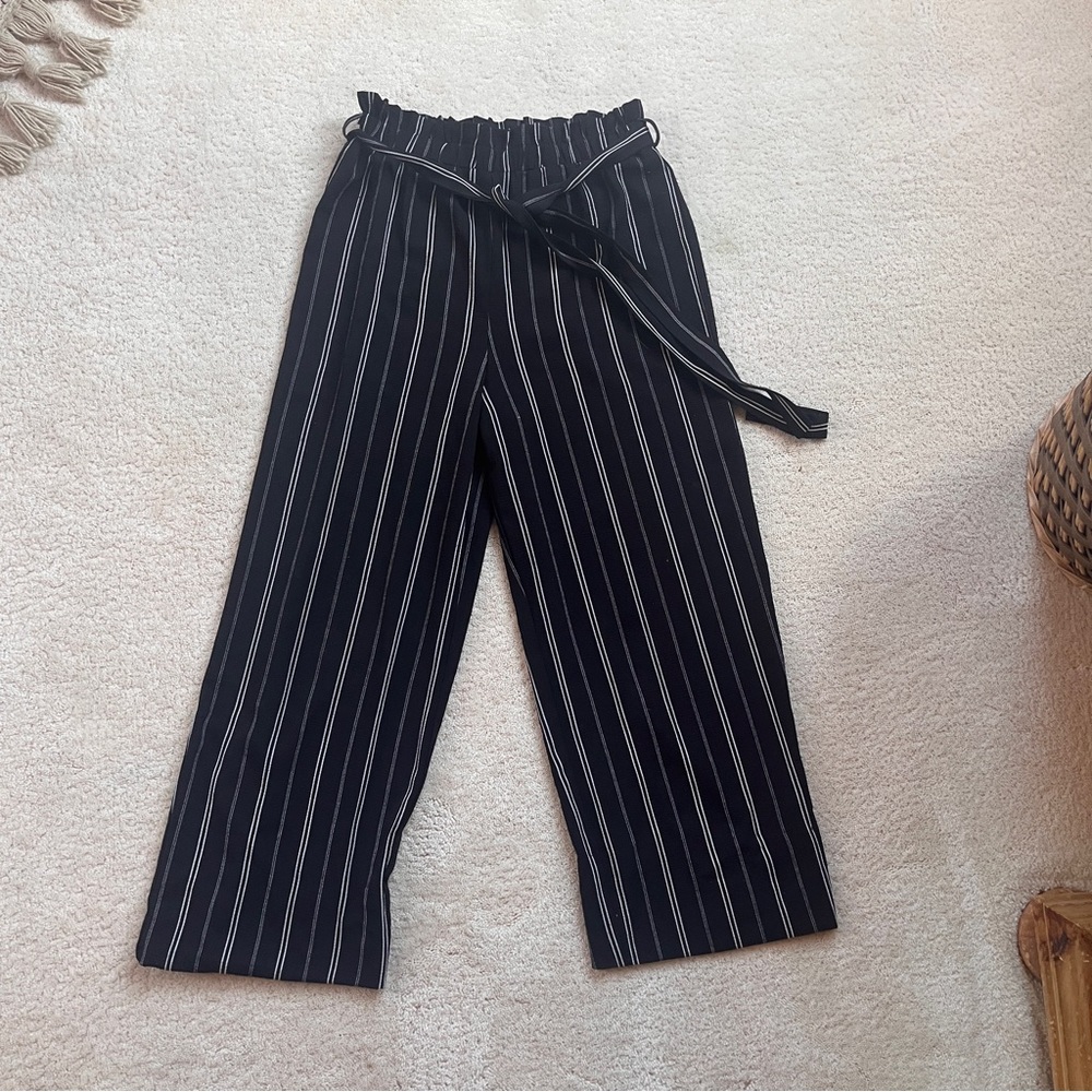 Black Striped Women's Pants- Large bc they only had kids sizes left (fits an XS)